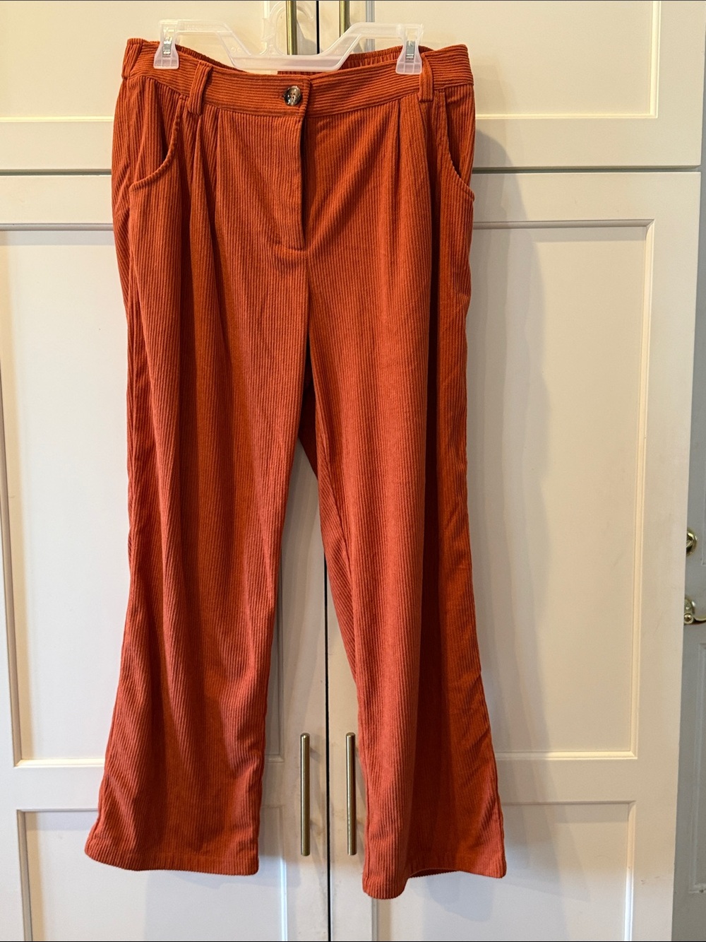 Corduroy HALARA Rust Wide-Leg Pants large petite